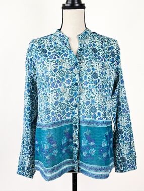 🦋LAST🦋 NWT Blue Boheme Ginger Cotton Blouse